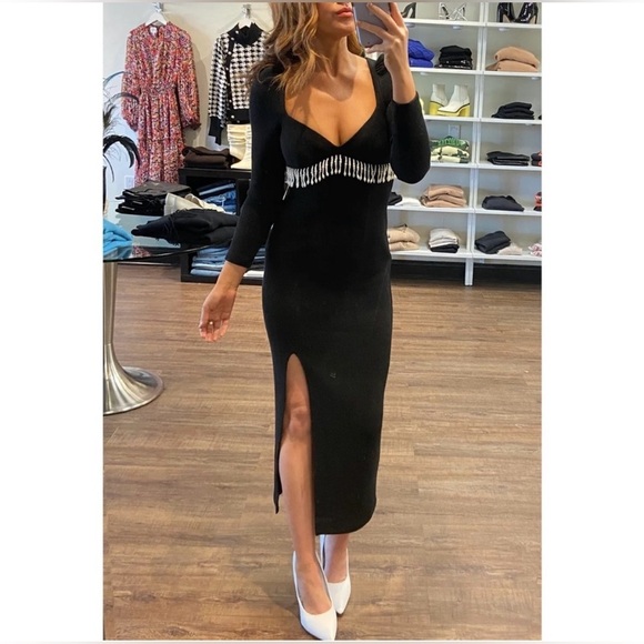 Saylor Alina Fringe Knit Midi-Dress - Picture 5 of 10